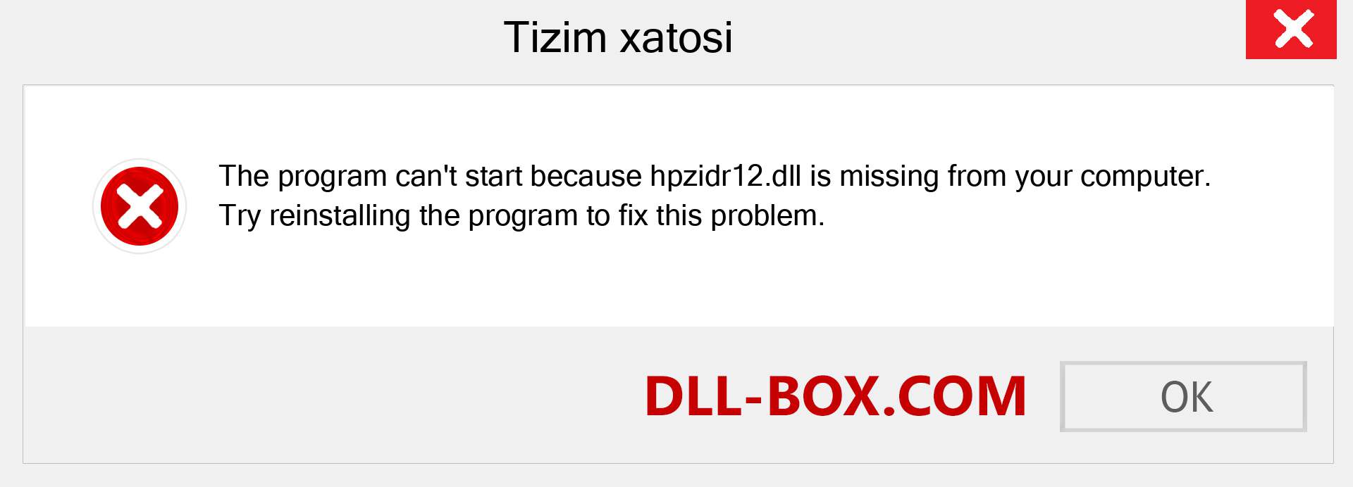 hpzidr12.dll fayli yo'qolganmi?. Windows 7, 8, 10 uchun yuklab olish - Windowsda hpzidr12 dll etishmayotgan xatoni tuzating, rasmlar, rasmlar